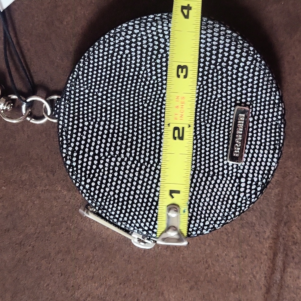 Brahmin Black Circle Coin Purse Fob - Picture 3 of 13